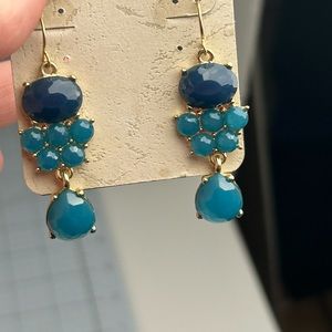 Costume Dangle Two Tone Blue Earrings A-3